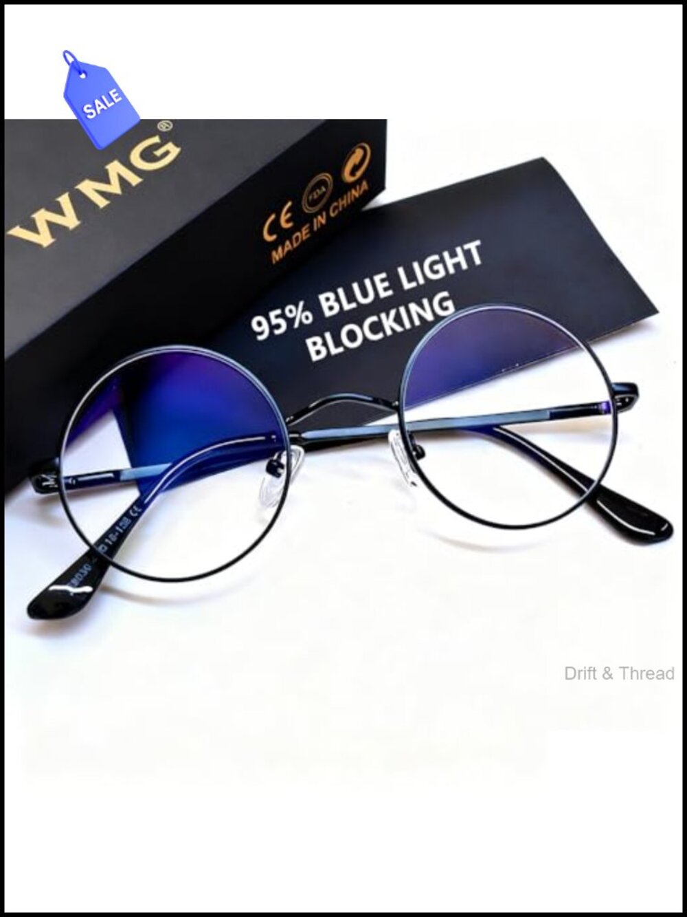 Round Blue Light Blocking Glasses Retro Circle Computer Eyeglasses